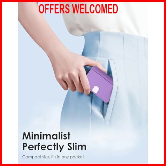 Slim RFID Trifold Wallet - Premium Leather - 11 Card Capacity - Front Pocket - Picture 7 of 8